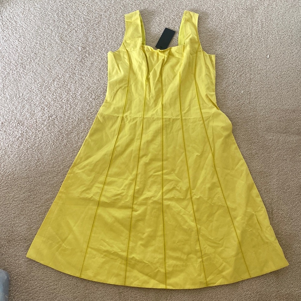 Yellow striped Lafayette 148 New York dress.  Size 10, brand new with tags.